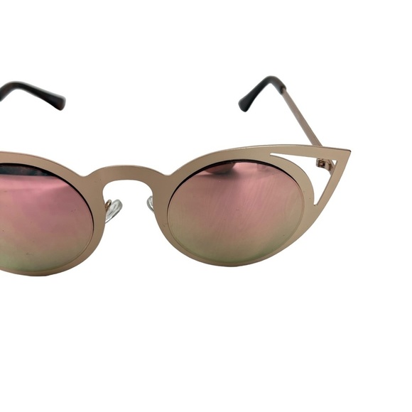 SUNGLASSES Sun Glasses Shades Rose Gold Metal Frames Pink Mirror Lenses UV400 - Picture 4 of 15